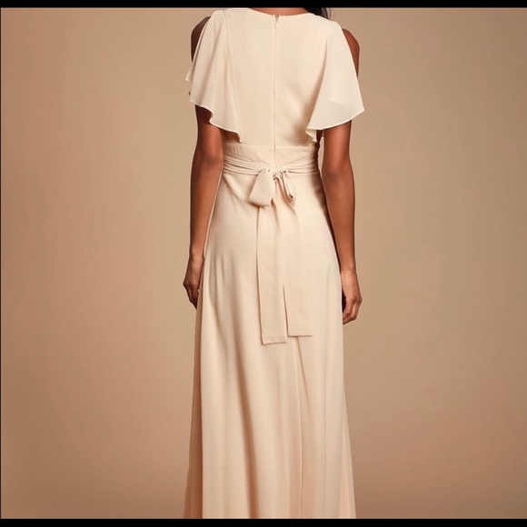 Dearly Loved Cream Flutter Sleeve Maxi Dress - Picture 4 of 8